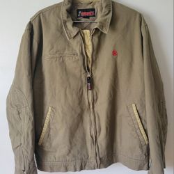 Rocky Core Insulated 621022 Full Zip Tan Canvas Work Jacket Men's Size L 