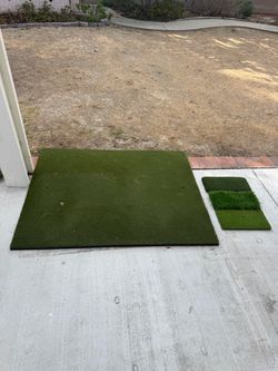 Golf Hitting Mat + 3-Turf Practice Mat