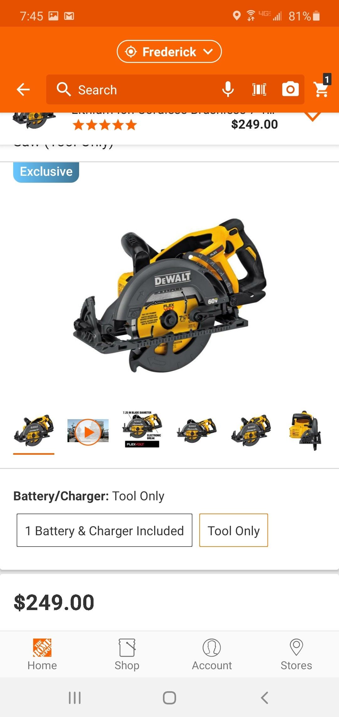 DEWALT FLEXVOLT 60-Volt MAX Lithium-Ion Cordless Brushless 7-1/4 in. Wormdrive Style Circular Saw (Tool-Only)