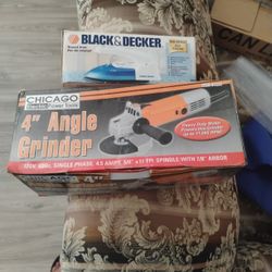 Travel Iron & 4" Angle Grinder 