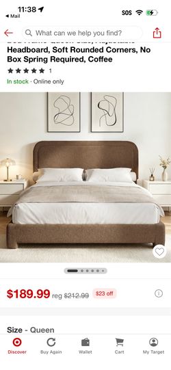 Brand new queen sized bed frame fully assembled