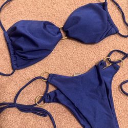 New Medium navy blue bikini bathing suit swimsuit