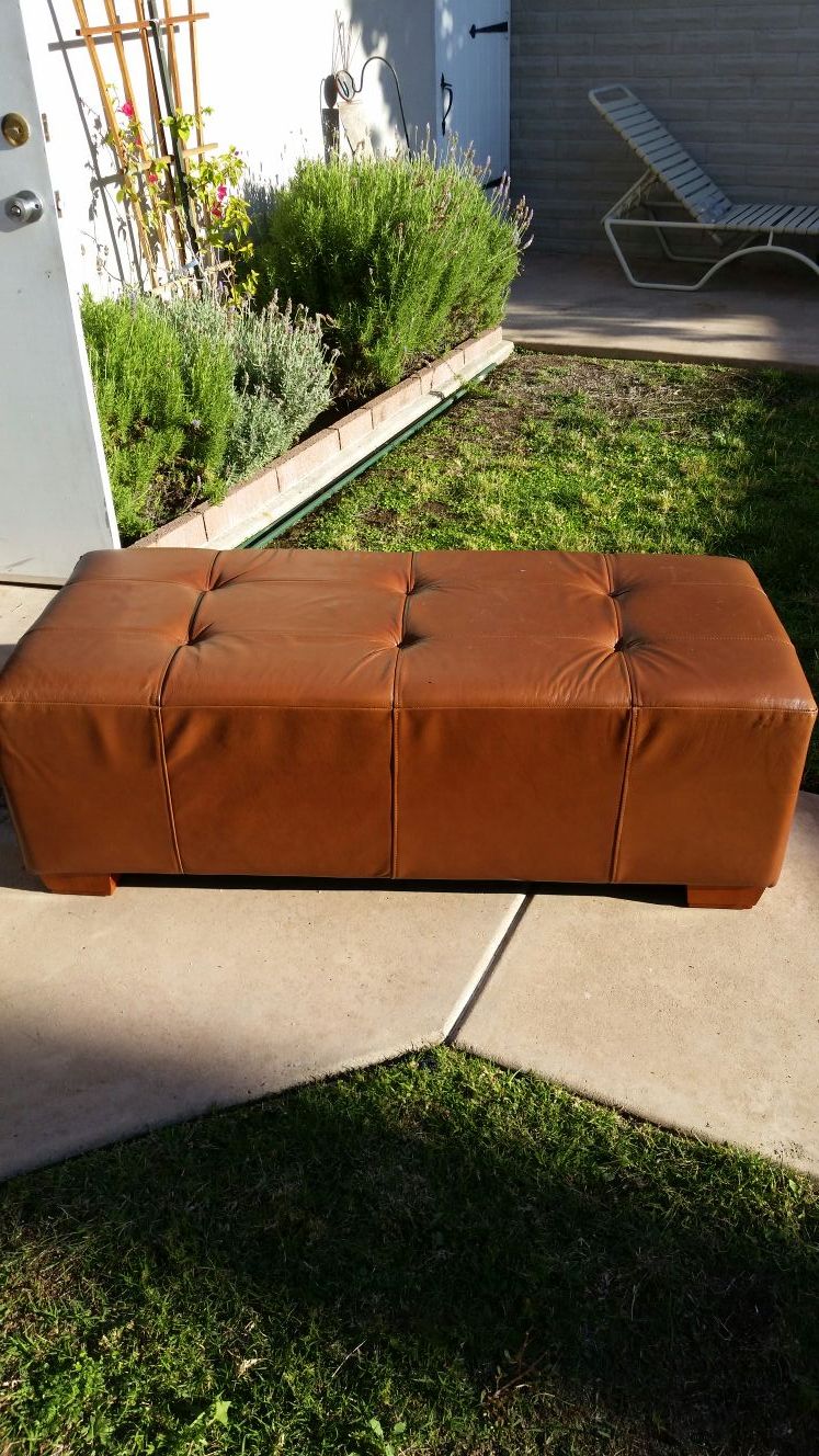 Leather ottoman