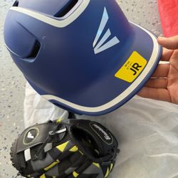 Baseball cap and glove