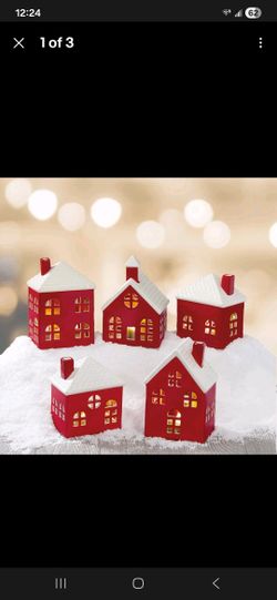 5 PC Red Village Set