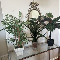  3 Decorative Flowers Home decor Office decoration Plants in plastic pots 