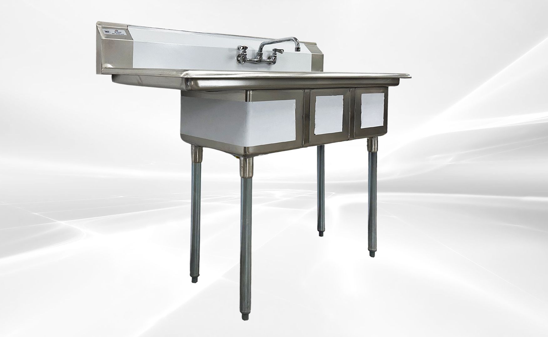 NSF Left Three Compartment Sink With Faucet C3T121610-12L
