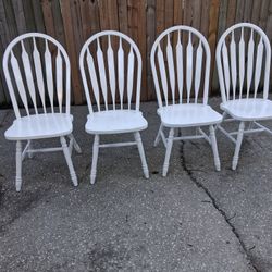 White Kitchen Chairs Farmhouse Style Set Of 4