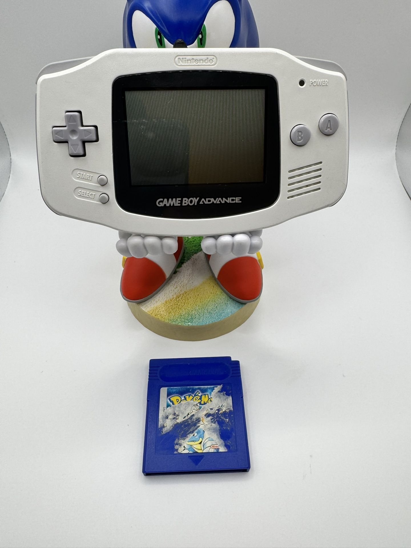 Game Boy Advance White W/Pokemon Blue Authentic