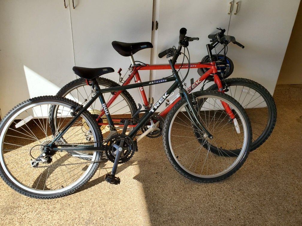 Two Like-New Trek Mountain Bikes.