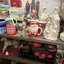 Holiday Mugs, Vintage Tins & More