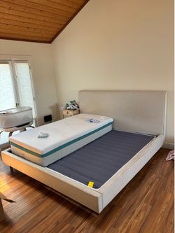 King size bed frame and box spring