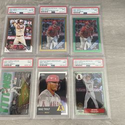 Mike Trout Topps Baseball PSA Slabs