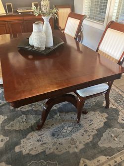 Brown wood Six Chair Dining Table set