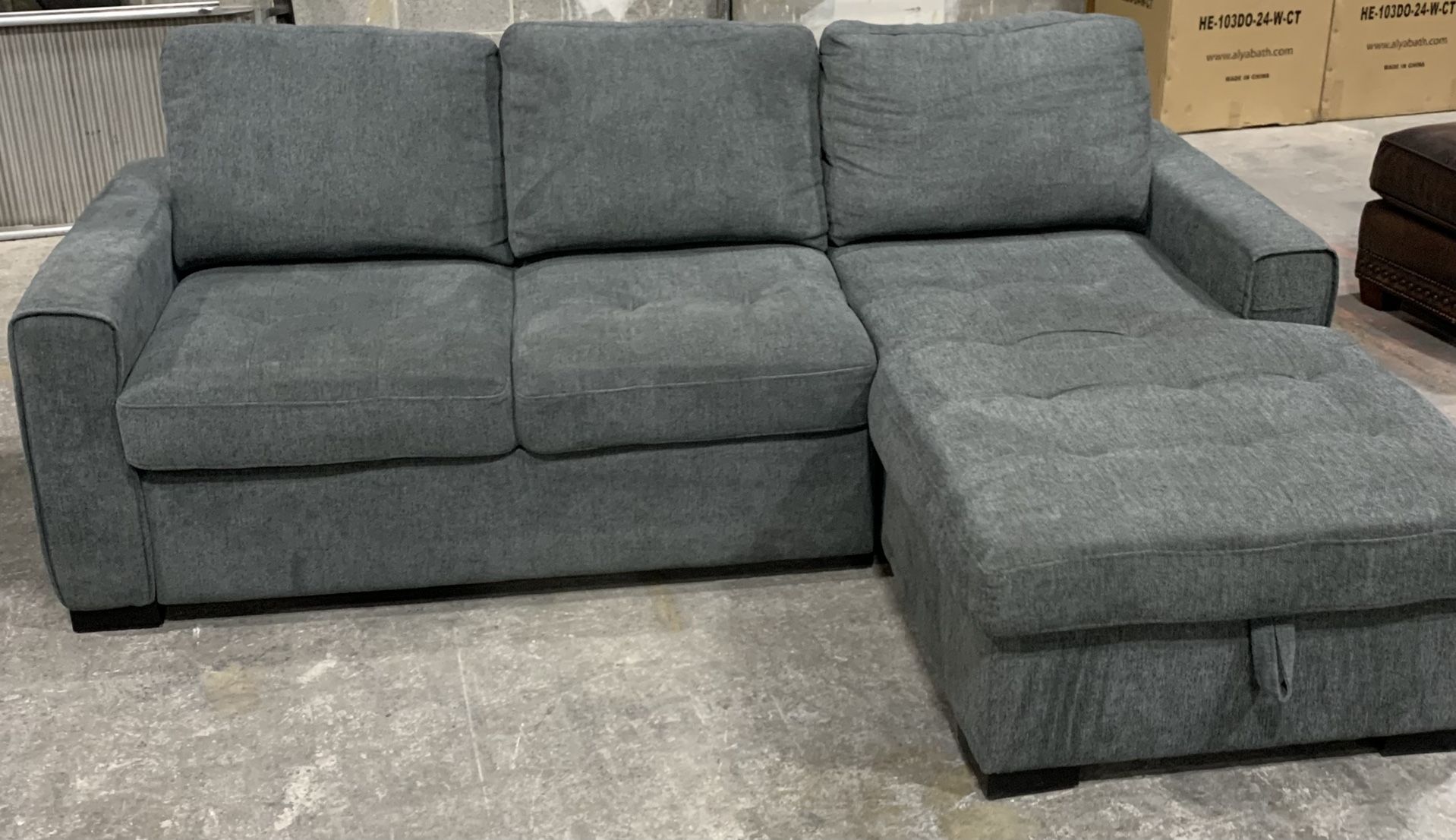 Sleeper sofa with storage chaise brand new!