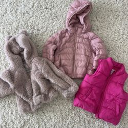 Winter bundle 18M toddler girl pink winter jackets set of 3 