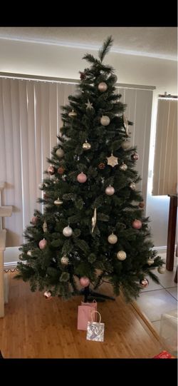Large Artificial Christmas Tree with Ornaments