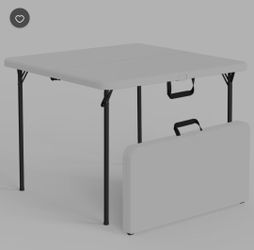 36-Inch Folding Table, Heavy Duty HDPE Portable Card Table, 300lb Capacity, No Assembly, Waterproof for Camping, Picnic, Party, White
