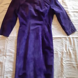 Vintage Purple Suede Backless Dress