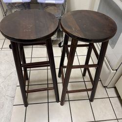 $30 - Set of 2 Solid Wood Bar Stools
