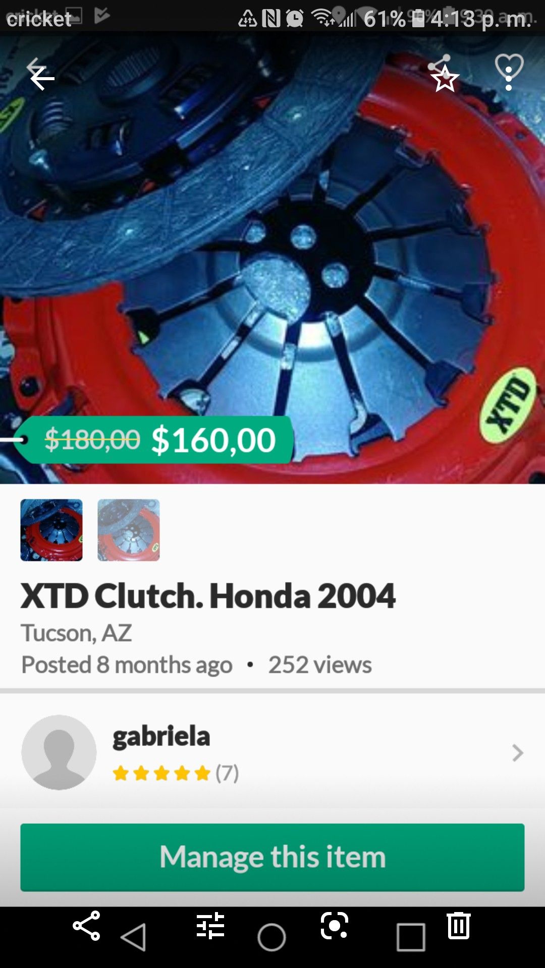 XTD clutch honda 2004.