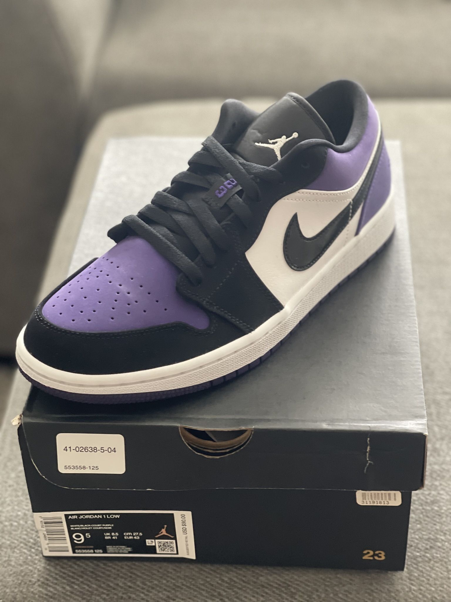Jordan 1 Low Purple Court Size 9.5,All Products : American Fashion Style Bags On Sale