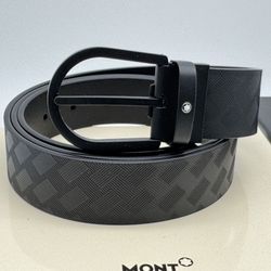 MONTBLANC EXTREME 3.0 BLACK LEATHER HORSESHOE BLK PVD BELT NEW 100% GENUINE $595