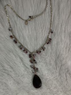 Lia Sophia Lariat Necklace With Genuine Gemstones