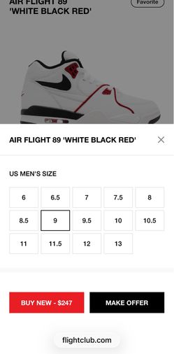 Nike Air Flight 89 Sneakers. Size 9 Men/10 Women. Brand new/never worn!