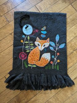New Brown Wool Blanket Fox Woodsy Forest Nursery
