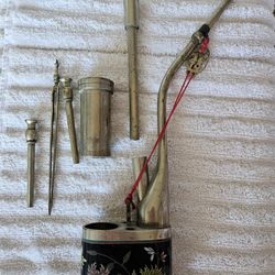 What is it? Cloisonne. Antique Vintage Chinese Pewter Paktong and Cloisonne Enamel