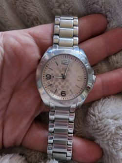COACH Signature Coach Stainless Steel Pink Face Ladies Watch