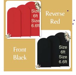 Selling Arch Covers Red/Black reversible double sided. Size 6Ft (72”) 6.6ft (78”) arch required