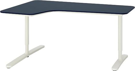 IKEA Bekant Corner Desk Left Stand Navy Blue/White