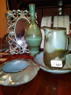 $5&up Vint Cast Iron Table Glass Shelves French Gold Mirror Fluer de lis Brass Candlestick Crock Hollywood Box Porcelain Botanical Lamp & MORE ⬇️READ Thumbnail