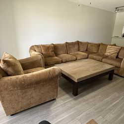 Gold living room set/ negotiable