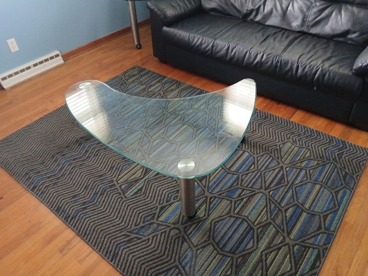 Glass Coffee Table And End Table