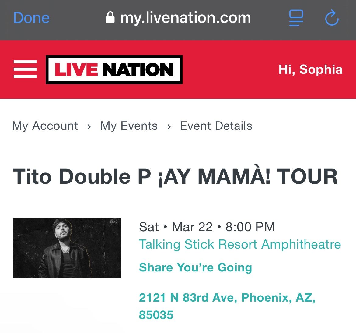 TITO DOUBLE P TICKETS