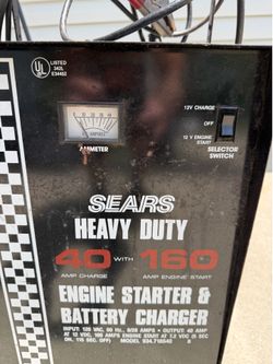 Sears brand engine starter and battery charger