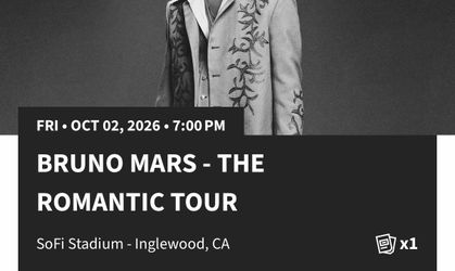 Bruno Mars Concert Ticket