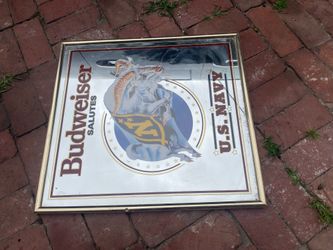 Budweiser beer mirror navy