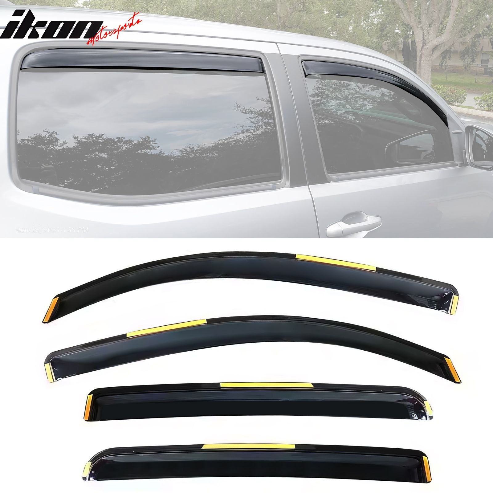 Fits 2016-2023 Toyota Tacoma Double Cab In-Channel Window Visors Guard Deflectors PC