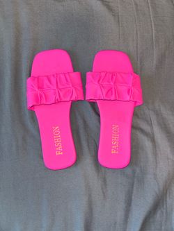 Hot Pink Fashion Slides Sandals Size 36/Size 4