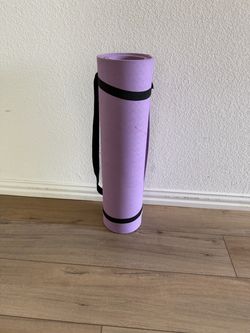Purple Yoga Mat with Carrying Strap