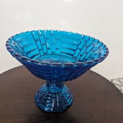 Louisa by Jeanette glass Blue Compote Dish