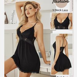 Chemise Lace Modal Sleepwear Full Slip Babydoll Lingerie Sexy