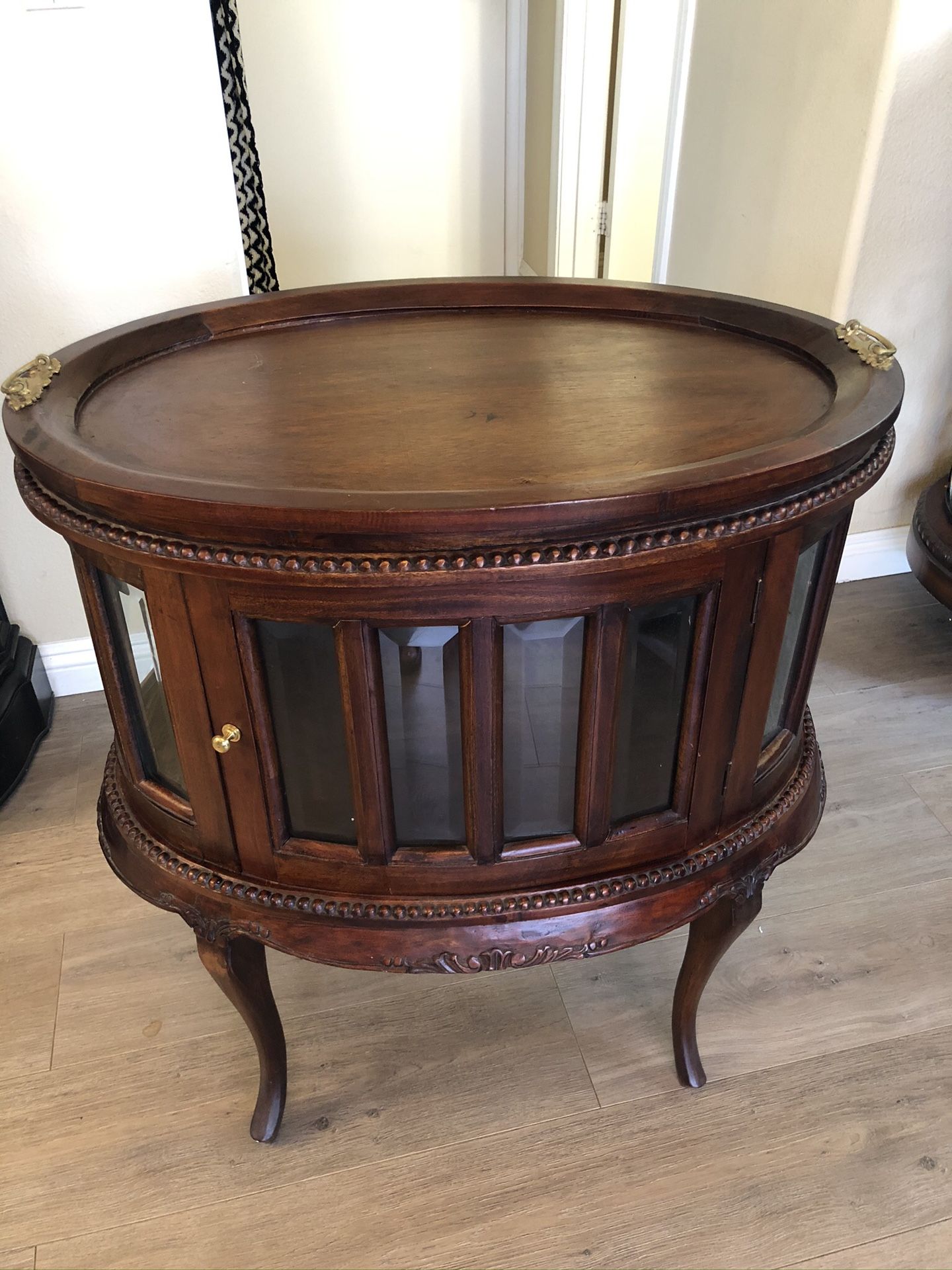Antique Tea Table with Serving Tray