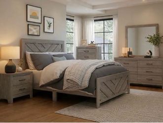 Bedroom set solid wood available in king and Queen size