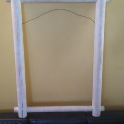 Rustic whitewashed mirror frame