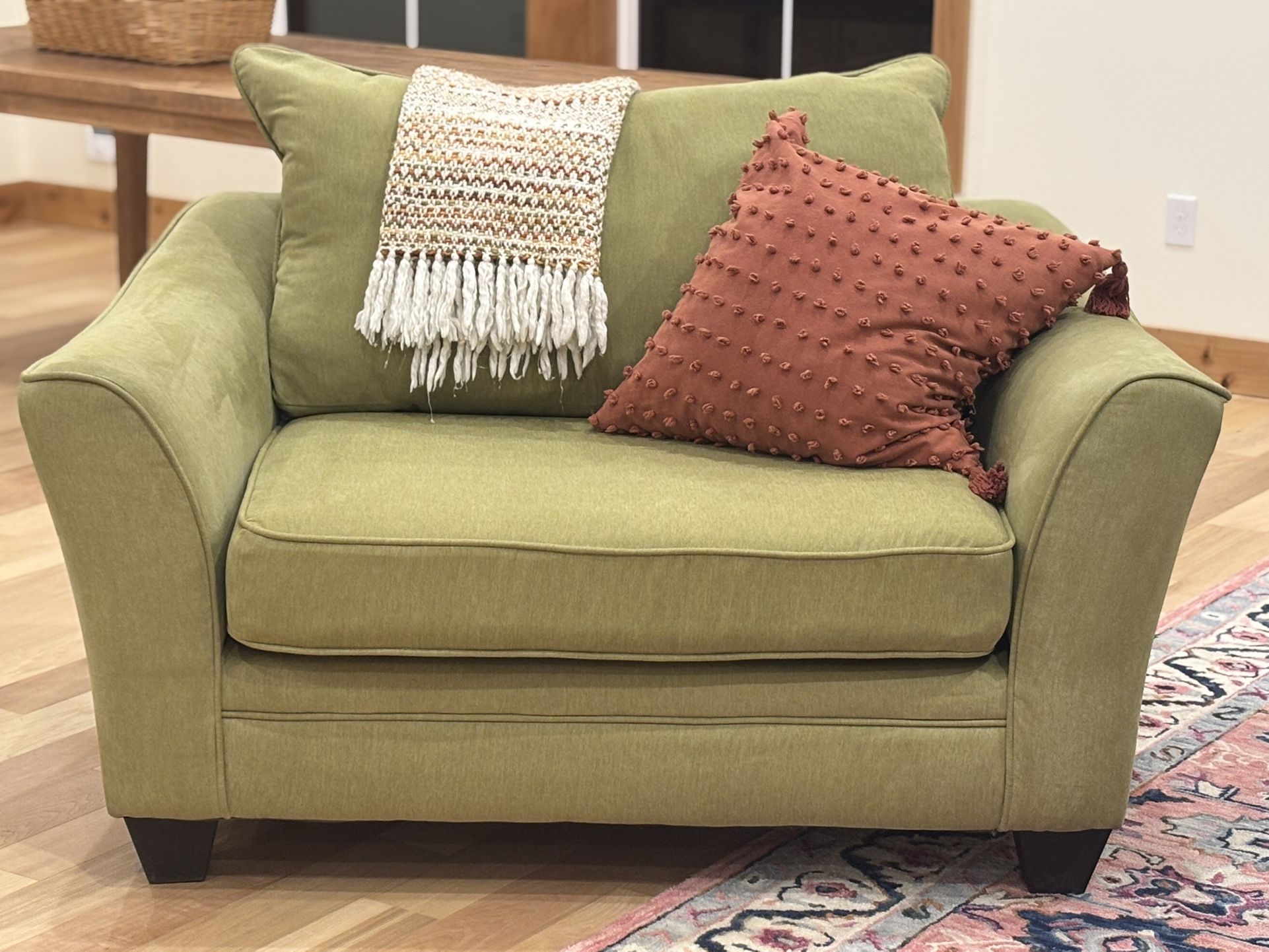 Green Couch and Loveseat 